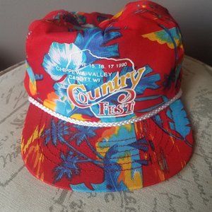 Vintage 1990 Country Fest Double Snapback Hat